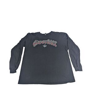Anvil Mens Overkill Canada Graphic Tee long Sleeve Black Sz XL 100% Cotton
